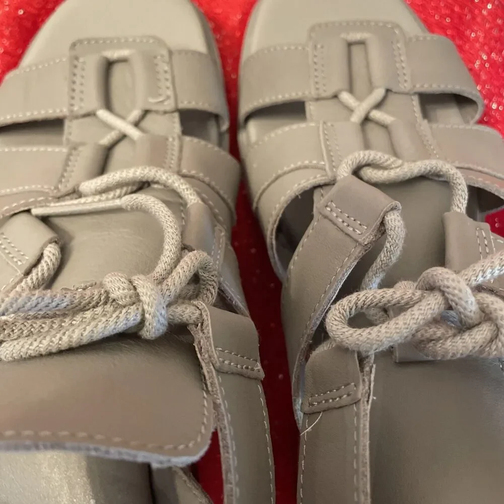 Sorel Platform Sandals Gladiator Lace Up Womens Sandal Size U.S.A 8.5 Gray